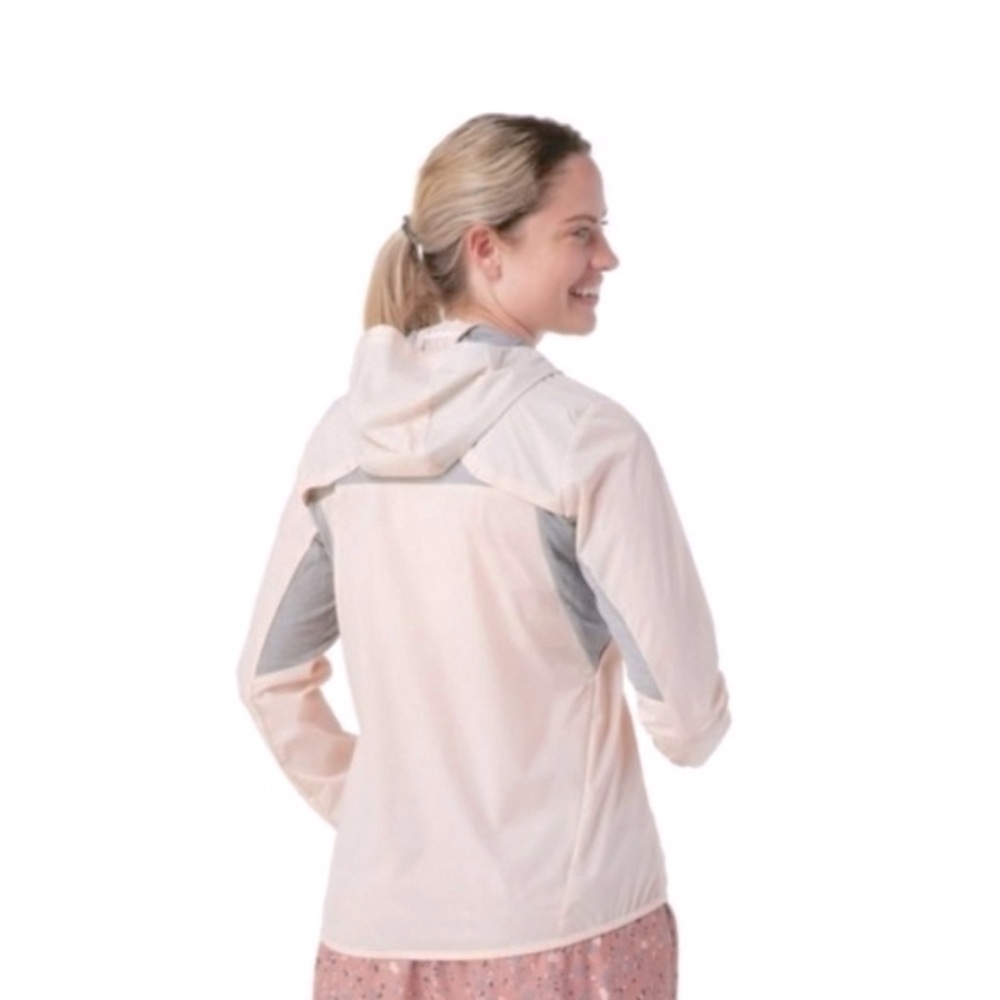 Smartwool Ultralight Merino Pink & Grey Windbreaker Full Zip Hoodie Jacket